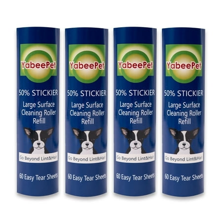8 Inch Lint Roller Refill for Scotch-Brite 50% Stickier Large Surface Lint Roller, Works Great on Pet Hair (60 Sheets per Roll, 240 Sheets Total)