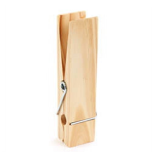 Factory Direct Craft Large Wooden Clothes Pins, Beige, 12 Count, 12 Pack