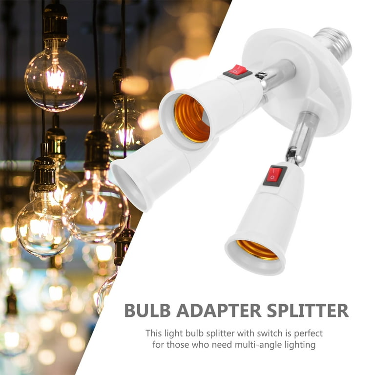 Unique Bargains 2 In 1 E27 to E27 Light Bulbs LampHolder Splitter  Commutator 10Pcs