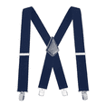 thumbnail image 1 of HLONK Bretelles pour Hommes 6 Clips Longueur Réglable Bretelles Élastiques en Polyester pour Hommes Style Dos Croisé Bretelles pour Hommes 5x120cm Bleu, 1 of 5