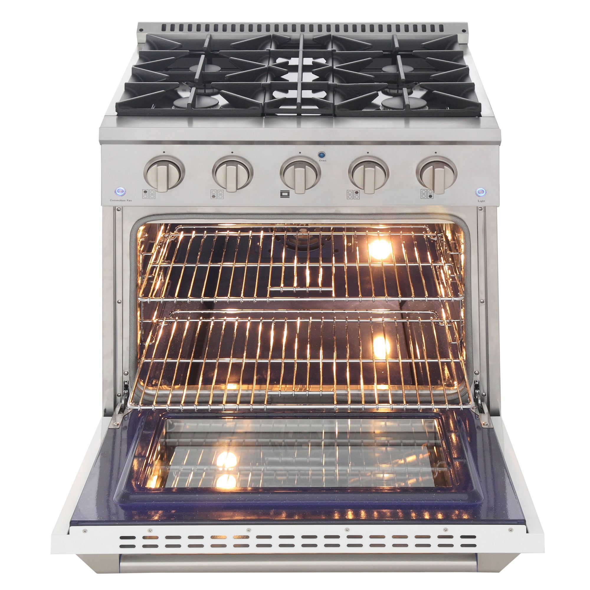 30 in. 4.2 cu. ft. Dual Fuel Range Propane Gas Sealed Burners in White.