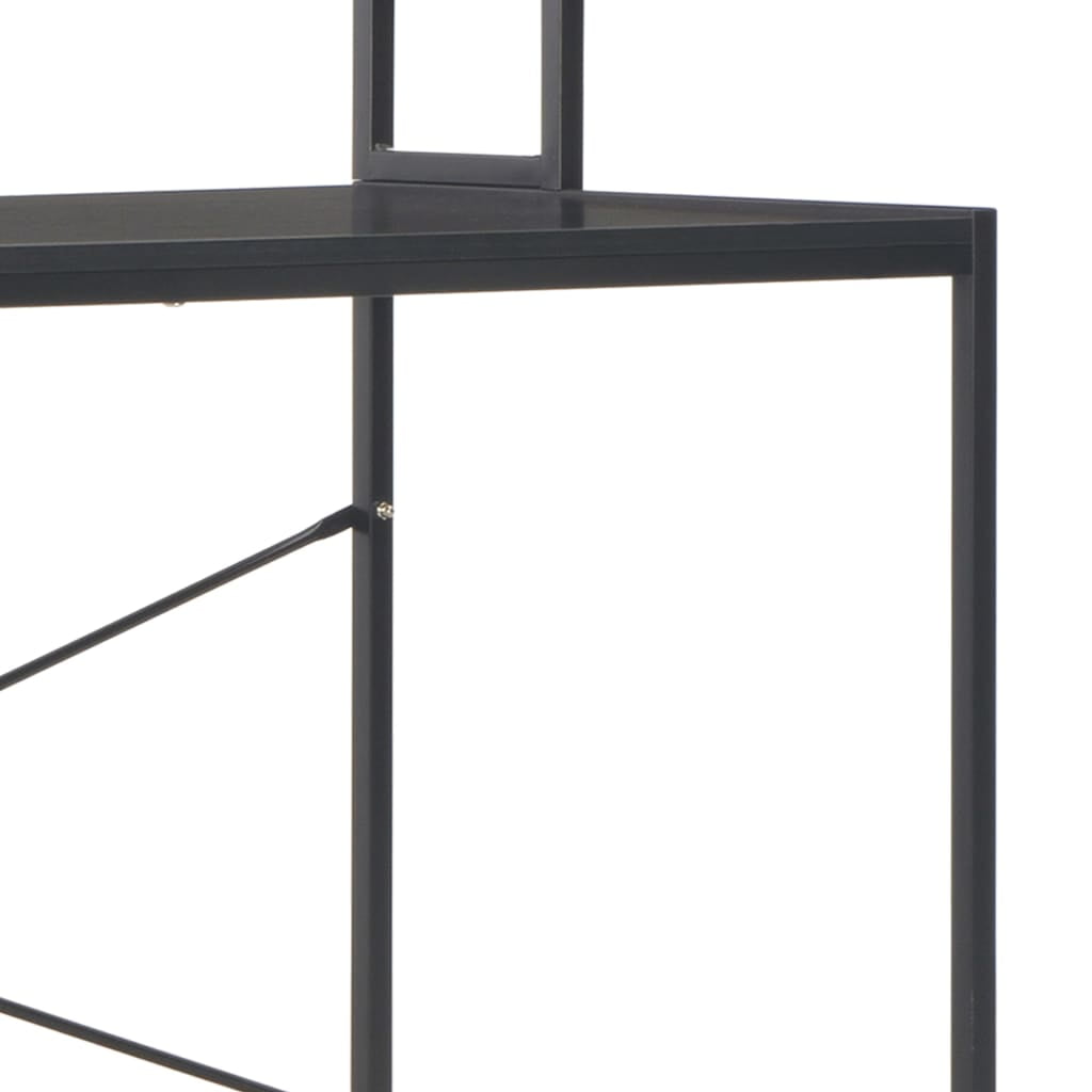 Computer Desk, Industrial Home Office Workstation, PC Study Writing Working Table Furniture, Black
