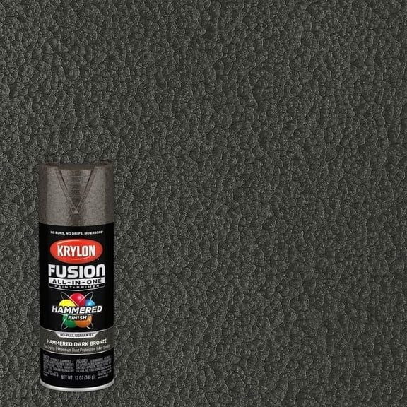 Krylon Fusion All-In-One Hammered Dark Bronze Paint Primer Spray Paint 12 oz (Pack of 6).