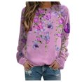 thumbnail image 2 of Puntoco moda mujer estampado manga larga cómoda transpirable cuello redondo camisa tops Puntoco Puntoco-1396, 2 of 9