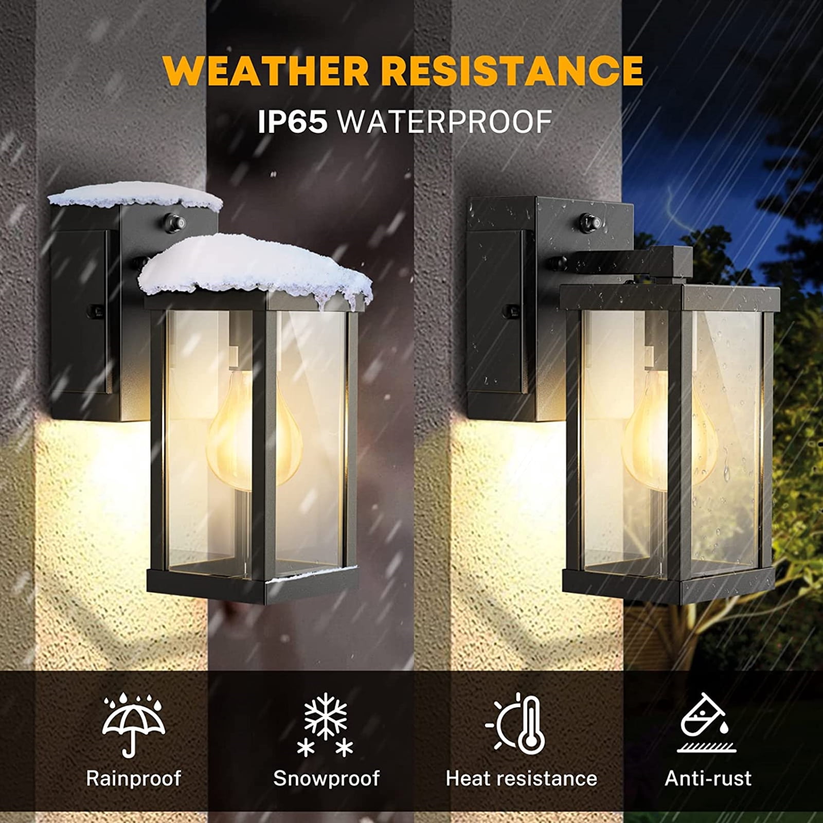 NookNova Outdoor Porch Light with GFCI Outlet Dusk to Dawn Sensor Wall Light Fixture Front Door Exterior Wall Sconce for House Patio Balcony Garage Doorway