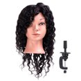 thumbnail image 2 of Cabeza De Entrenamiento De Peluquería, Cabello Esponjoso, Rayita Transparente, Fibra De Alta Temperatura, Cabeza De Maniquí De Cabello Sedoso Para El Hogar Para Peluquería Para, 2 of 7