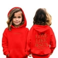 thumbnail image 2 of Ierhent Hoodies for Girls Letter Print Christian Sweatshirt Oversized Long Sleeve Pullover Top(Red,8-9 Years), 2 of 6