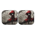 thumbnail image 7 of Balery 2 Piece Dark Red Hooded Girl Car Windshield Sun Shade|Foldable Front Windshield Shade for Car Front Window for Most Sedans SUV Truck-Medium, 7 of 7