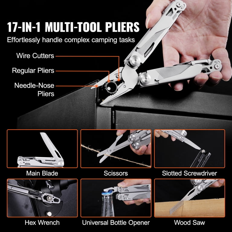 BENTISM 17-In-1 Multitool Pliers Multi Tool with Safety Locking