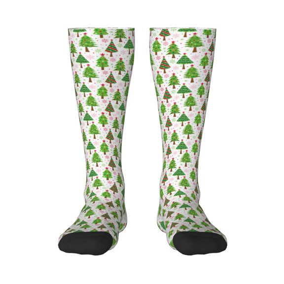 Logiee Christmas Trees Print Gift Stocking Stuffers,Adult Stockings,Novelty Socks,Funny Socks Birthday Running Walking Sleeping