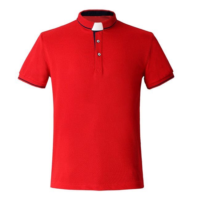 BLESSUME Chemise à Manches Courtes pour Hommes Col à Patte Chemise Clergé - 10 Couleurs