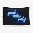 thumbnail image 4 of Tapiz de neón azul con texto "Good Vibes Only Words" que brilla en la oscuridad, ideal para dormitorio de adolescentes, sala de estar, decoración de 80 x 60 pulgadas, 4 of 5