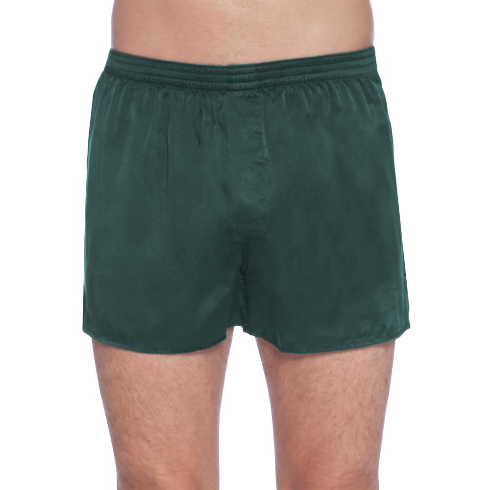 Intimo Intimo Mens Classic Silk Boxers, Forest, Small