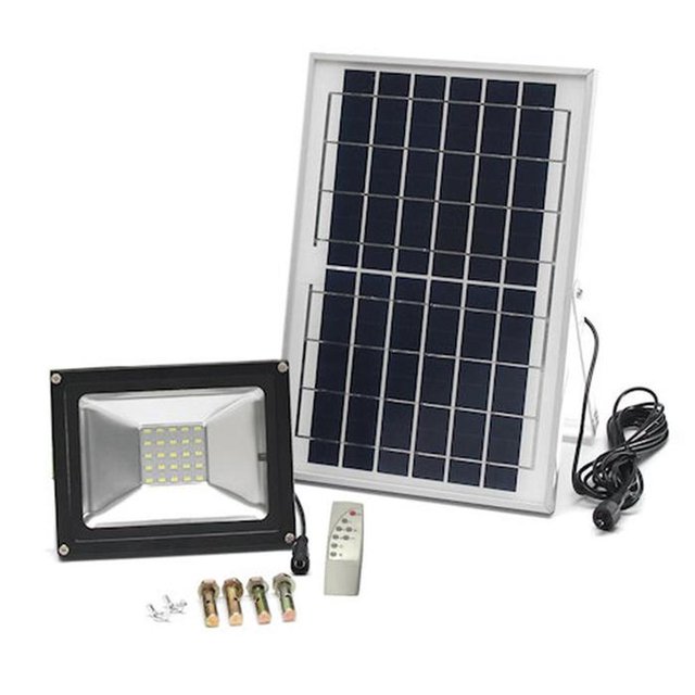 Iluminacion Solar LED Recargable SolarRC 20W 900lm 6000K Luz Blanca Iluminación a 120° Panel Solar con Control Remoto Ca VentDepot MXLRC-002
