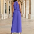 thumbnail image 7 of Daolelai Women's Solid Color Halter Sleeveless Pleated Jumpsuit, 7 of 7
