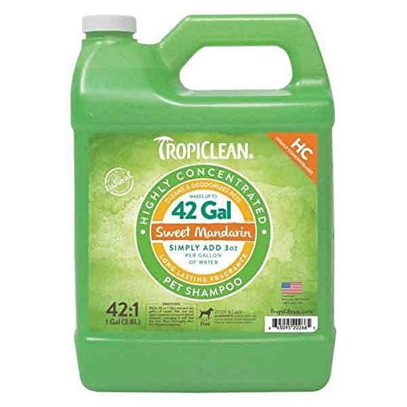 High Concentrate Professional Dog Grooming Shampoo Dilutes 42:1 - Sweet Mandarin