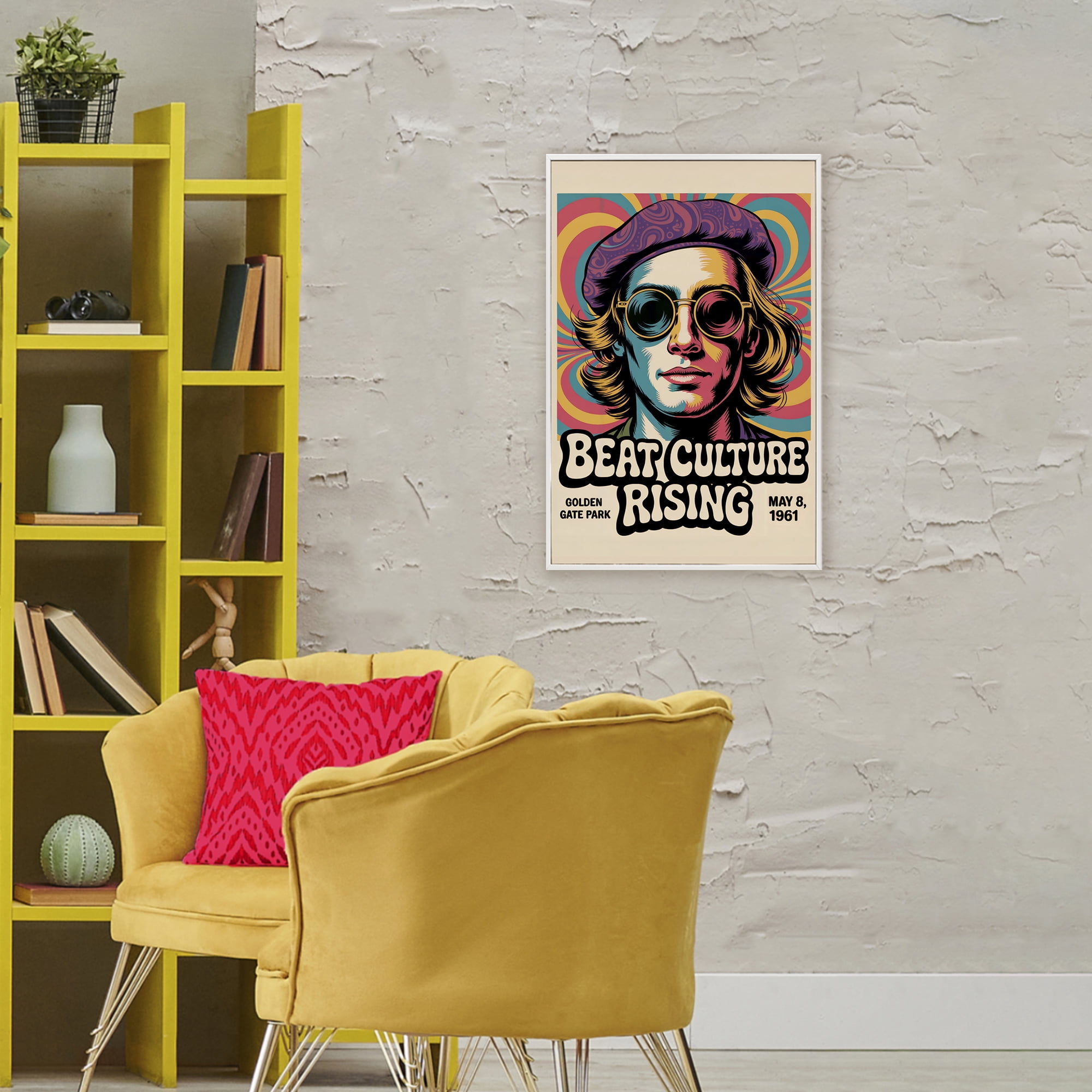 Stupell Industries Beat Culture Rising Poster White Framed Giclee Art, design by Andreas Magnusson
