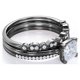 thumbnail image 3 of JeenMata Juego de Anillos de Boda Estilo Princesa de 2 Quilates - Juego de Novia - Juego de Trío de Boda - Anillo de Compromiso - Anillo Art Déco - Anillo de Promesa - Plata Esterlina, 3 of 6