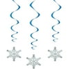 Unique Industries Silver Snowflake Christmas Party Streamers, 3 Count (4" x 26")
