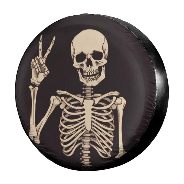 Dujiea Rock And Roll Skull Skeleton - Funda Universal Para Neumáticos De Repuesto A Prueba De Polvo, Protectores De Neumáticos Para Remolques, Rv, Furgonetas, Suv, Camiones, Campistas Y Muchos Vehícul