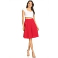 thumbnail image 4 of Moa Collection Women's Essential Elegance A-Line Midi Skirt Timeless Comfort with High Waist Elastic, 4 of 4