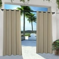 thumbnail image 1 of Exclusive Home Rideaux Intérieur/extérieur Cabane Unie Panneau de Rideau à Œillets, Paire, 54x96, Taupe, 2 Unités, 1 of 8