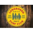 thumbnail image 1 of Longboard Surf Club Novelty Sign, Metal Wall Decor - 12" Round, 1 of 4