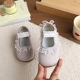 thumbnail image 4 of Momihoom Girls' Lace Ruffle Mary Jane Flats, Soft-Soled Hook-and-Loop Dress Shoes for Toddlers, 4 of 4