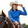 thumbnail image 3 of TuffRider Ladies Abilene Western Shirt- Turquoise- X-Small, 3 of 11