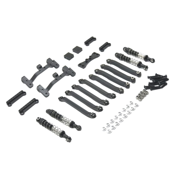 Conjunto de varilla de enlace de dirección Tholdsy 21 Uds de aleación de aluminio 1/12 para coche MN D90 RC Negro