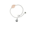 thumbnail image 2 of Delight Jewelry Silvertone Small Pumpkin - Rose Goldtone Leaf Delicate Bracelet, 6.25+1.75", 2 of 4