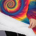 thumbnail image 3 of Oversized Wearable Blanket Hoodie,Colorful Rainbow Tie Dye Spiral Pattern Sherpa Blanket Hoodie with Super Pockets,Super Warm Fuzzy Pullover for Women & Men, 3 of 6
