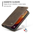 thumbnail image 2 of Feishell Slim Wallet Phone Case for iPhone 16 Pro,Premium PU Leather Magnetic Closure Folio ID Credit Card Slots Shockproof Protective Flip Kickstand Phone Cover,Coffee, 2 of 11