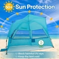 thumbnail image 5 of Pop-Up Beach Shelter for 3-4 People, UPF 50+ Sun Shade Canopy with Mesh Windows, Portable Outdoor Cabana for Camping, Fishing, and Backyard Use, Windproof & Easy Setup, 5 of 12