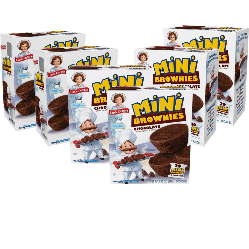 Little Debbie Mini Brownies, 6 Boxes of Bite-Sized Chocolate Brownies ...