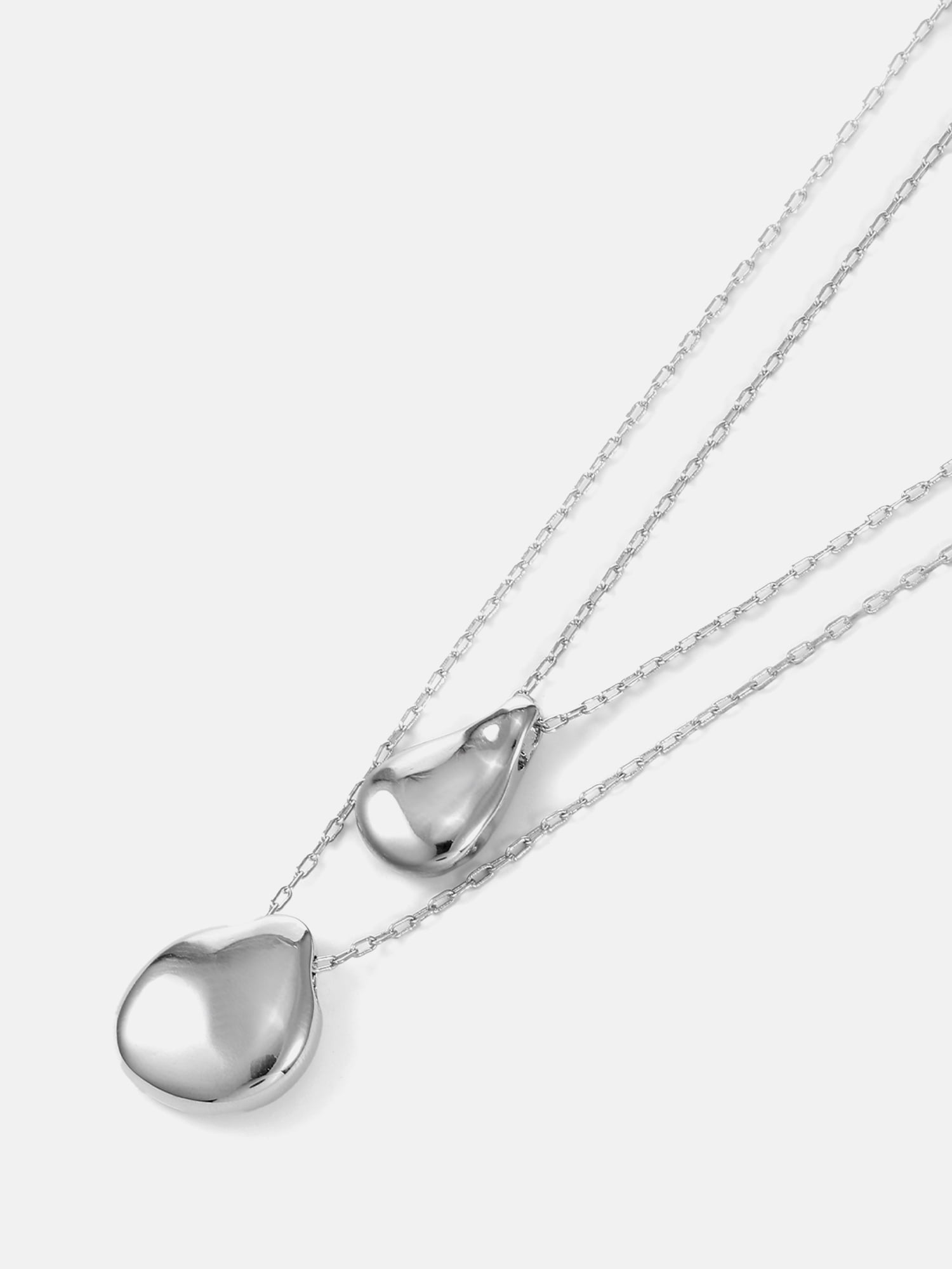 Scenario Drop Pendant Necklaces, Silver-Tone, 2-Piece Set