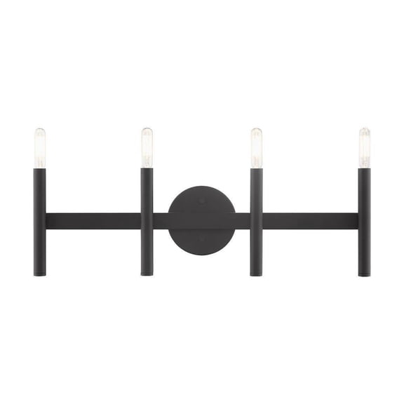 4 Light Ada Bathroom Light in Mid Century Modern Style 23.5 inches Wide By 10.75 inches High-Black Finish Bailey Street Home 218-Bel-4362926