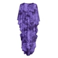 thumbnail image 5 of Xoenoiee Purple Tie Dye Print Plus Size Kaftan Dress for Women Casual Caftan Bathing Swim Cover Up V Neck Boho Maxi Beach Dress Lightweight Loungewear, 5 of 7