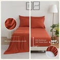 thumbnail image 6 of 7 Pieces Comforter Set With Sheets, Bed In A Bag All Season Bedding Sets With Comforter, Pillow Shams, Flat Sheet, Fitted Sheet And Pillowcases, Orange Queen Size, 6 of 8