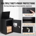 thumbnail image 4 of Qinaqin 1.9 Cu Ft Steel Anti-Theft Package de Profundidadlivery Caja cm Anchoeatherproof Alturaeavy- Profundidaduty Mailbo x Anchoith Combination Cerradura para Porch y de, 4 of 6