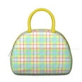 thumbnail image 2 of Geometric Plaid Lunch Tote – Abstract and Moroccan-Inspired Checkered Pattern, Insulated and Reusable Lunch Box with Fashionable Flair, 2 of 6