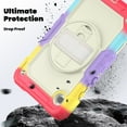 thumbnail image 3 of XYX For Samsung Galaxy Tab A9 Case 8.7 inch, 360 Rotating Shockproof Cover with Stand, Screen Protector, Shoulder Strap (2023, SM-X110/X115/X117), Rainbow Red, 3 of 7