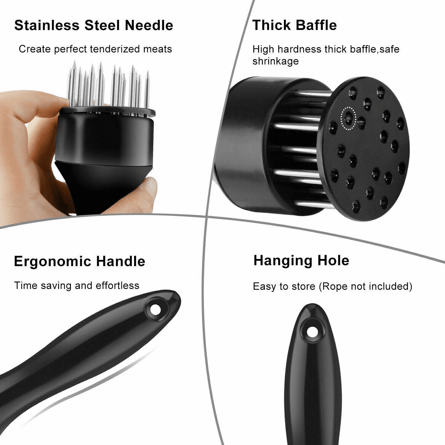 Stainless Steel Blade Meat Tenderizer for Chicken Port Beef Kitchen Tool 21 Needles