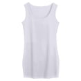 thumbnail image 4 of Gpoecd Plus Size Tank Tops for Women Longline Crew Neck Basic Layering Stretch Fit Comfortable Camisole with Built In Bra White,M, 4 of 4