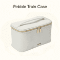 thumbnail image 6 of Conair Gray Pebble Train Case, Travel-Ready Beauty Organizer with Gold-Tone Hardware, 6 of 7