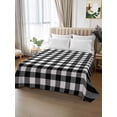 thumbnail image 2 of Black White Plaid Flat Sheet Only Twin Size, Soft Breathable Bed Top Sheets for Mattress, Modern Simple Buffalo Check Gingham Luxury Bedding Flat Sheets for Home Hotel Bedroom Bed Protection, 2 of 9