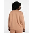 thumbnail image 3 of Terra & Sky Women's Plus Size Scuba Knit Layering Top with Long Sleeves, Sizes 0X-5X, 3 of 5