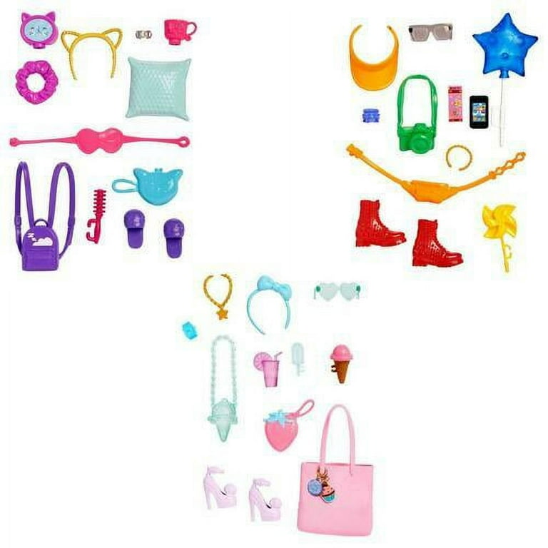Bundle of 2 Barbie Accessories Western Pack With 11 Storytelling Pieces Accessories for Doll Amusement Park