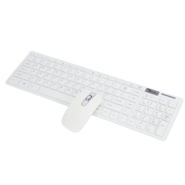 Juego Combinado de Teclado y Mouse Inalámbricos Teclado Ergonómico de 101 Teclas Mouse Inalámbrico de 24 GHz Botón Multimedia FN para Computadora Portátil PC Teléfono ANGGREK Otros