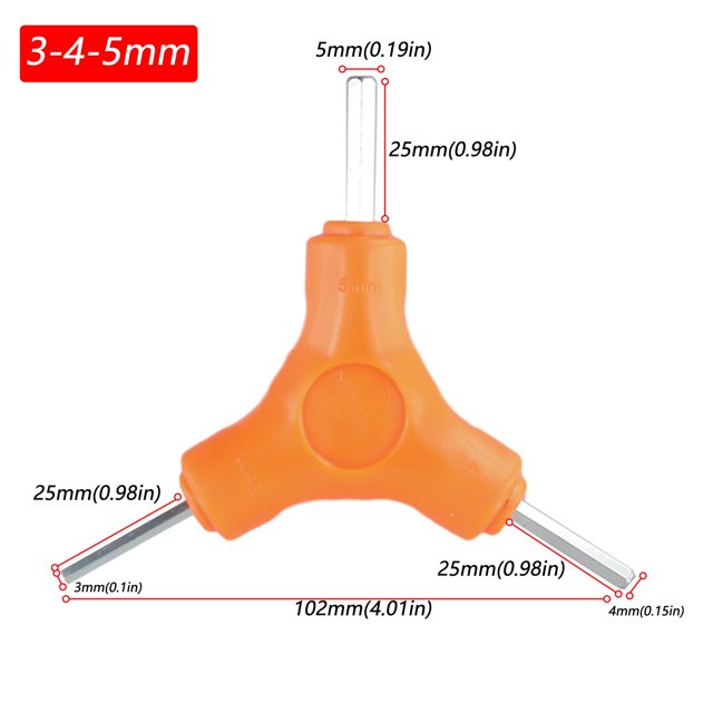 3 In 1 Trigeminal Hex Key 2.5/3/4/5/6/8Mm Hand Tools Spanner Anti-Slip Chrome Vanadium Steel Brand New Practical
